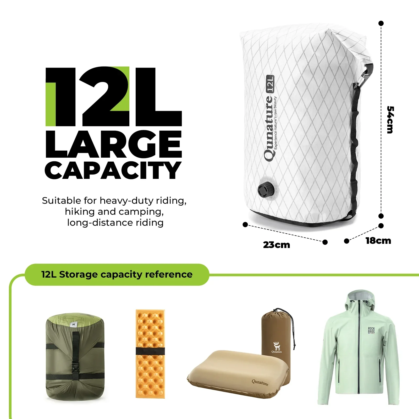 Qunature Waterproof Compression Bag for Bikepacking 6L/12L - Image 12