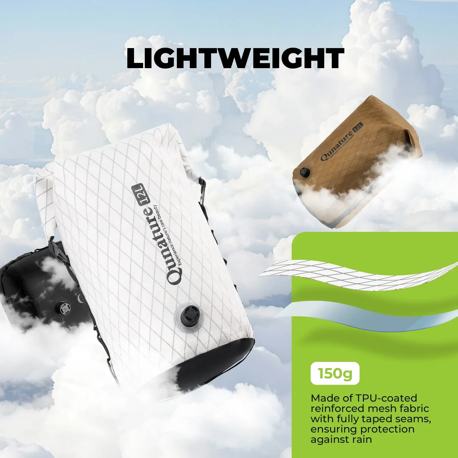 Qunature Waterproof Compression Bag for Bikepacking 6L/12L - Image 14
