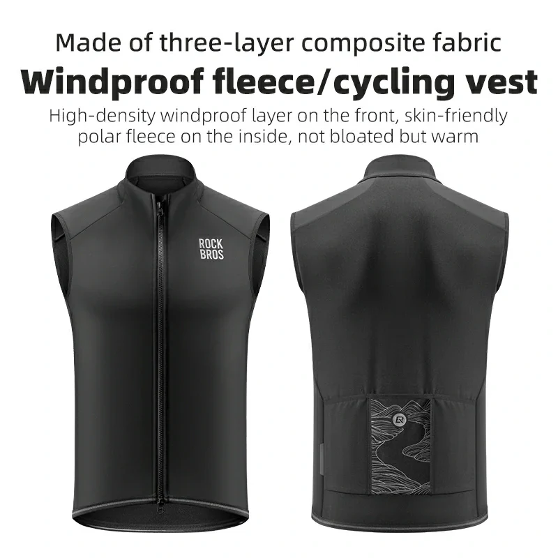 Windproof Fleece Cycling Vest - Image 5