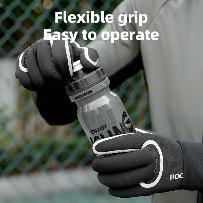 Winter Riding Gloves Water Repellent Full-Palm Silicone - Image 7