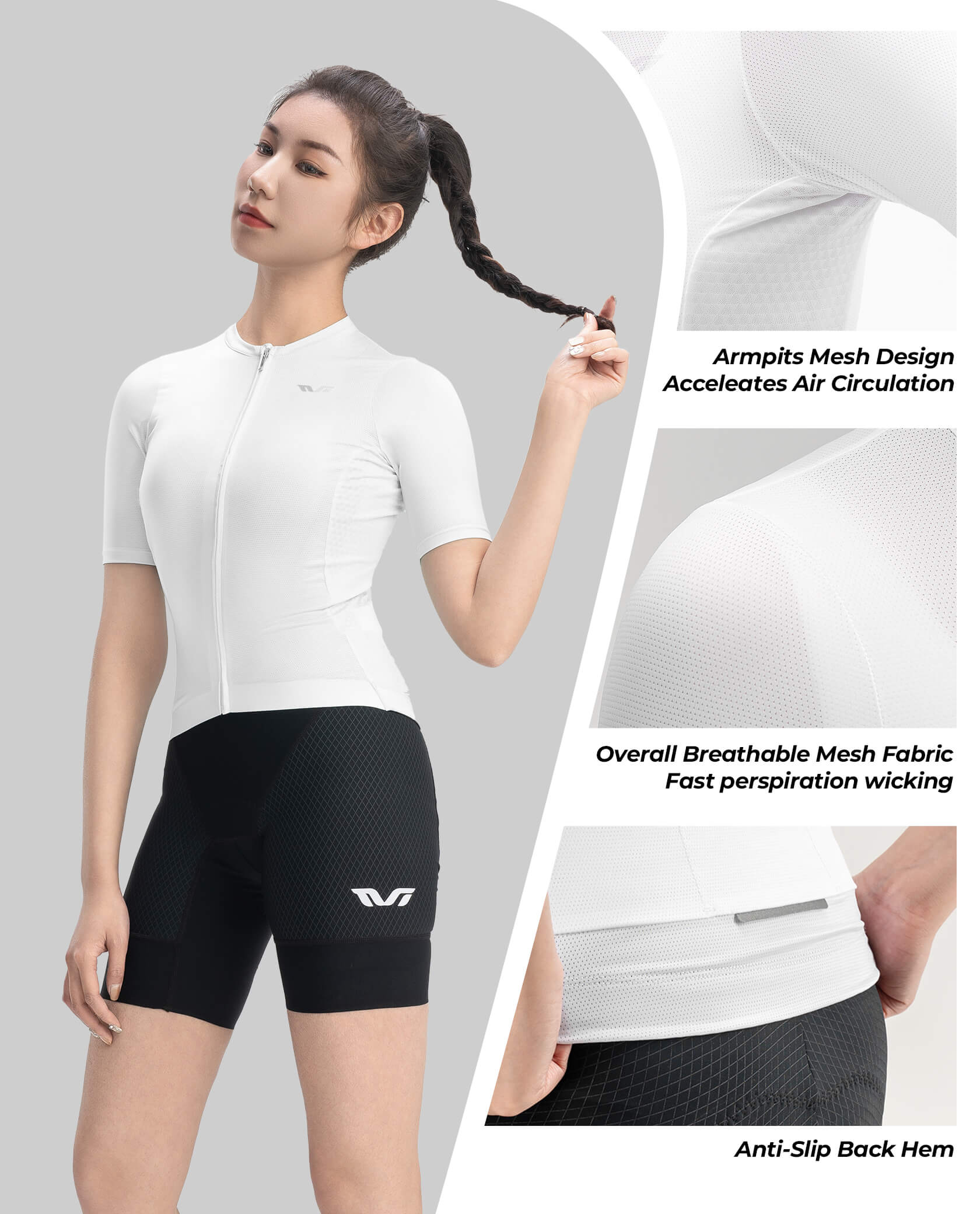 Women's TVI Solid Color Short-Sleeve Cycling Jersey - Image 12